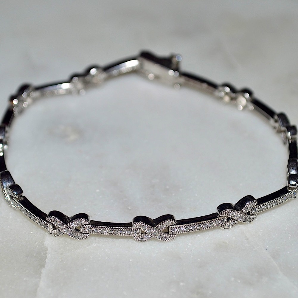 Solid 925 Sterling Silver Cubic Zirconia Bracelet (Discounted Shipping🚚)